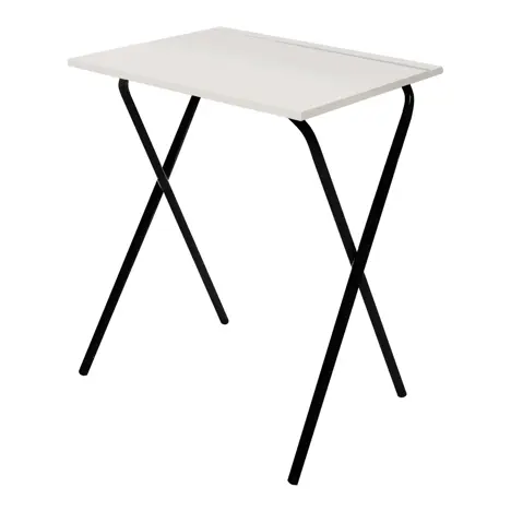 Folding Frame Exam Desk - W600 x D600 x H710mm - Black Legs - Light Grey